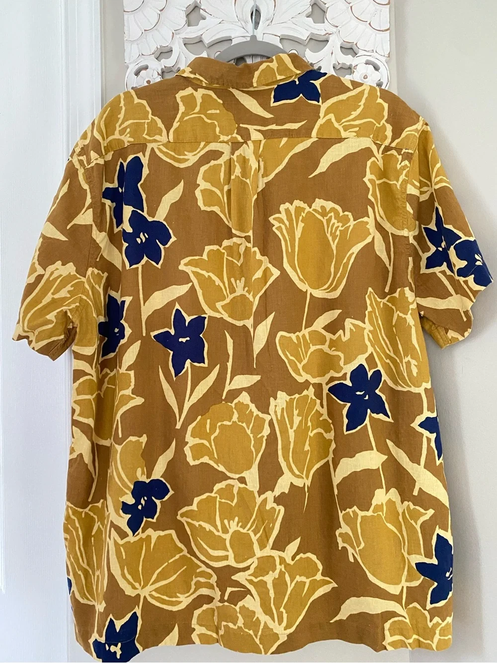 J.Crew Men’s Hemp Cotton Camp Collar Tropical Floral Resort Shirt XL